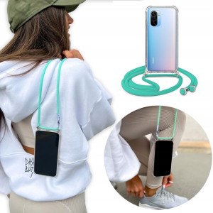 Etui Crossbody do XIAOMI REDMI K40 Turkus Sznurek