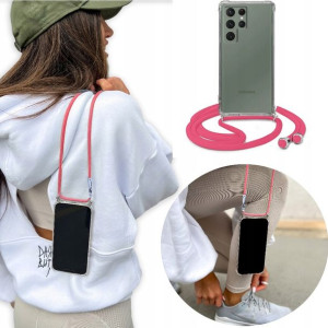 Etui Crossbody Róż Sznurek do SAMSUNG S23 ULTRA