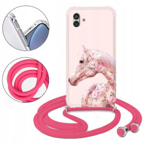 Etui CROSSBODY Różowy do SAMSUNG M13 5G Pattern Wz