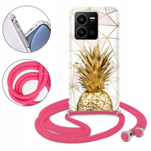 Etui CROSSBODY Różowy do VIVO Y35 Aesthetic Wzory