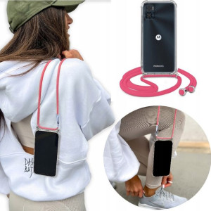 Etui Crossbody Różowy Sznurek do MOTOROLA E22i