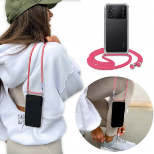 Etui Crossbody Różowy Sznurek do OPPO K10 PRO 5G