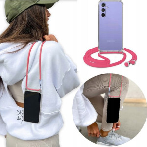 Etui Crossbody Różowy Sznurek do SAMSUNG A54 5G