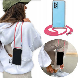 Etui Crossbody Różowy Sznurek do SAMSUNG A73 5G