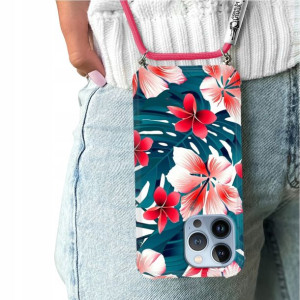 Etui Crossbody Sznurek Do IPHONE 13 PRO Kwiaty Wz