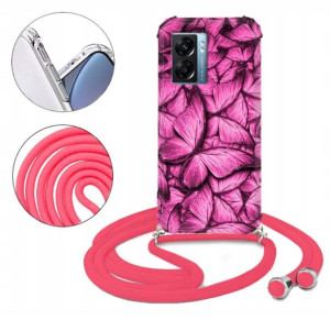 Etui Crossbody Sznurek do OPPO K10 5G Motyle Wzory