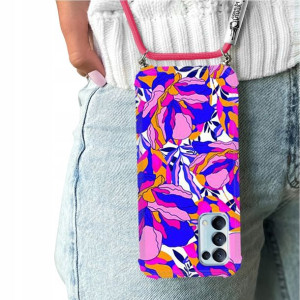 Etui Crossbody Sznurek Do OPPO RENO 5 Kwiaty Wzory