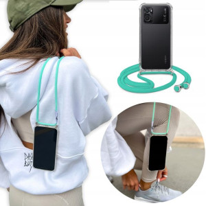 Etui Crossbody Turkus Sznurek do OPPO K10 PRO 5G