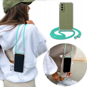 Etui Crossbody Turkus Sznurek do SAMSUNG S21FE