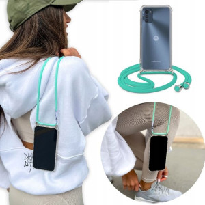 Etui Crossbody Turkusowy Sznurek do MOTOROLA E32