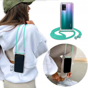 Etui Crossbody Turkusowy Sznurek do OPPO RENO 5F