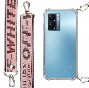 Etui Crossbody XL Ze Smyczą Różową do OPPO K10 5G