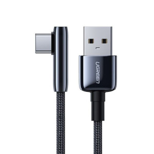 Ugreen kątowy kabel przewód z bocznym wtykiem USB - USB Typ C 5 A Quick Cha