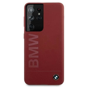 Etui BMW BMHCS21LSLBLRE S21 Ultra G998 czerwony/red hardcase Silicone Signa