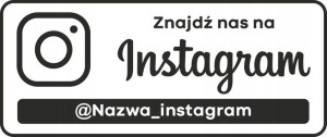 Naklejka znajdź nas na facebook / instagram
