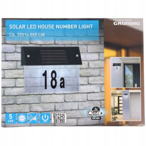 Lampa Solarna Led Z Numerem Domu Grundig 22x16,5cm