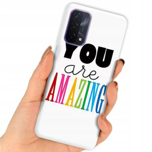 Etui do OPPO A74 5G Case Modne Top Napisy Wzory