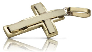 Złoty krzyż Katolicki 14k 585 zawieszka ctc095y