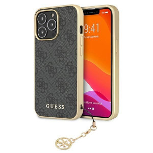 Guess GUHCP13LGF4GGR iPhone 13 Pro / 13 6,1" szary/grey hardcase 4G Charms
