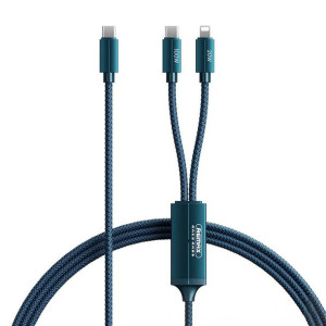 Remax Kerolla Series szybki kabel 2w1 USB Typ C - USB Typ C + Lightning PD