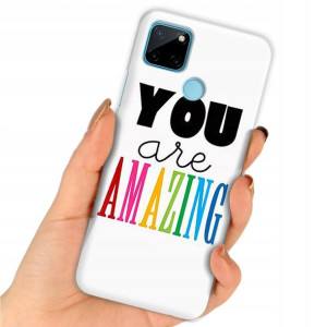 Etui do REALME C25Y Case Modne Top Napisy Wzory