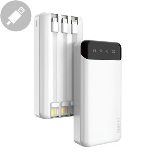 Dudao pojemny powerbank z 3 wbudowanymi kablami 20000mAh USB Typ C + micro