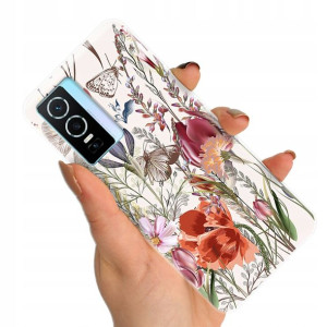 Etui do VIVO Y76 5G Case Kwiaty Flower Top Wzory