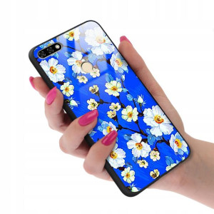 Etui Glass do HUAWEI HONOR 7A Kwiaty Flower Wzory