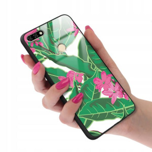 Etui GLASS do HUAWEI HONOR 7A Kwiaty Spring Wzory
