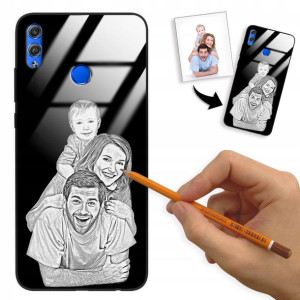 Etui Glass do HUAWEI HONOR 8X Rysunek Własne Foto