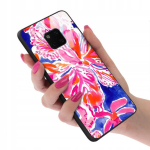 Etui Glass do HUAWEI MATE 20 PRO Kwiaty Top Wzory