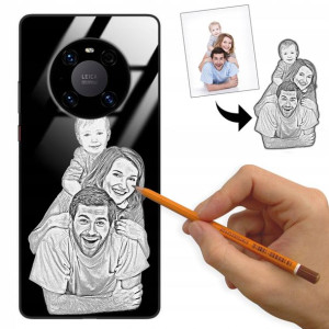 Etui Glass do HUAWEI MATE 40 PRO Szkic Rysunek Top