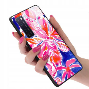 Etui Glass do HUAWEI NOVA 7 PRO Kwiaty Top Wzory