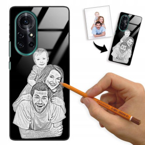 Etui Glass do HUAWEI NOVA 8 PRO Szkic Rysunek Foto