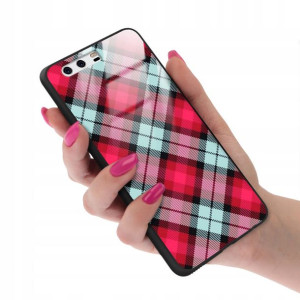 Etui GLASS do HUAWEI P10 Case Kratka Pattern Wzory