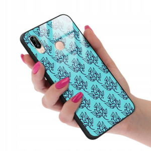 Etui GLASS do HUAWEI P20 LITE Kwiaty Spring Wzory