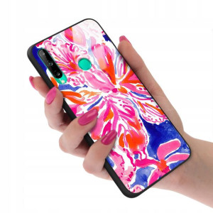 Etui Glass do HUAWEI P40 LITE E Kwiaty Top Wzory