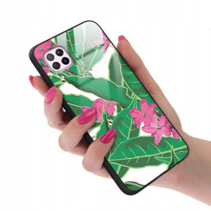 Etui GLASS do HUAWEI P40 LITE Kwiaty Spring Wzory