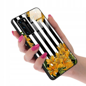 Etui Glass do HUAWEI P40 Obudowa Kwiaty Top Wzory