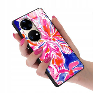 Etui Glass do HUAWEI P50 PRO Case Kwiaty Top Wzory