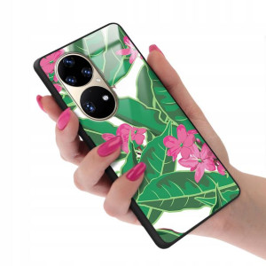 Etui GLASS do HUAWEI P50 PRO Kwiaty Wiosenne Wzory