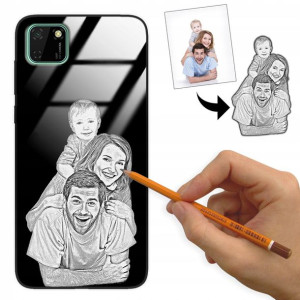 Etui Glass do HUAWEI Y5P Szkic Rysunek Własne Foto