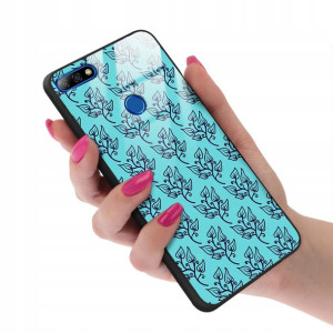 Etui GLASS do HUAWEI Y7 PRIME 2018 Kwiatowe Wzory