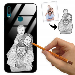 Etui Glass do HUAWEI Y9 2019 Rysunek Własne Foto