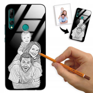 Etui Glass do HUAWEI Y9 PRIME 2019 Szkic Rysunek
