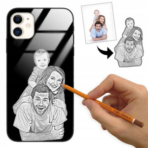 Etui Glass do IPHONE 11 Szkic Rysunek Własne Foto