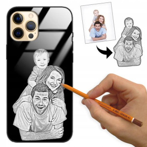 Etui Glass do IPHONE 12 PRO MAX Szkic Rysunek Foto