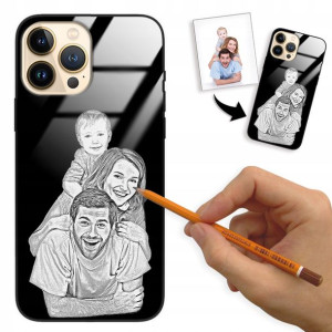 Etui Glass do IPHONE 13 PRO MAX Szkic Rysunek Foto