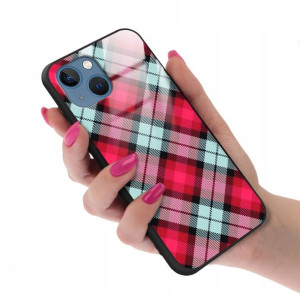 Etui GLASS do IPHONE 14 Case Kratka Pattern Wzory