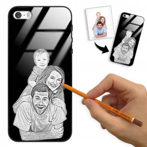 Etui Glass do IPHONE 5 Szkic Rysunek Własne Foto